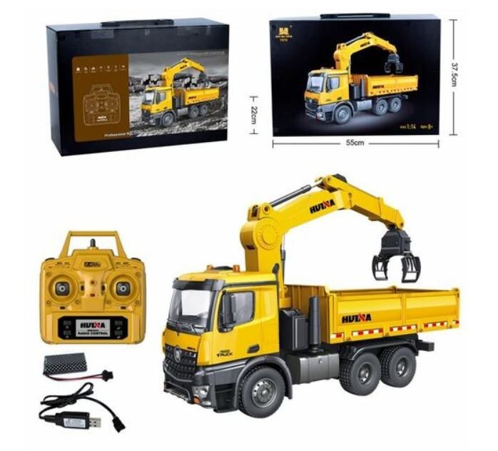 HUINA 1575 1:14 Remote Control Timber Grab Truck, 2.4GHZ.