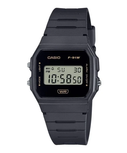 Casio POP Digital Gray Bio Based Resin Strap Quartz F-91WB-8A Unisex Watch