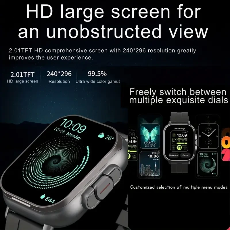 EFFEOKKI 2.01 HD Smartwatch with TWS Earbuds
