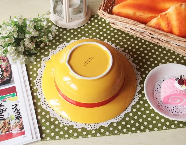 Straw Hat Instant Noodle Bowl Ceramic Soup Bowl