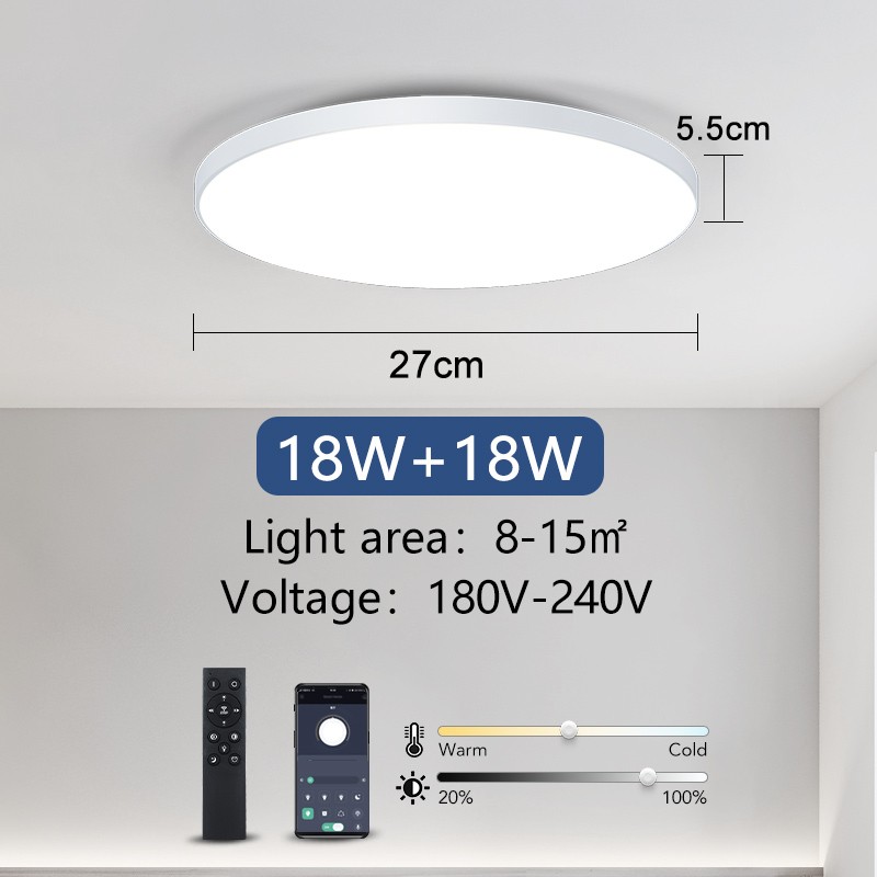 MARPOU Smart LED Ceiling Lamp - Dimmable with Remote Control