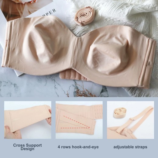 Underwear Seamless Invisible Bra Removable Push Up Thin With Steel Ring