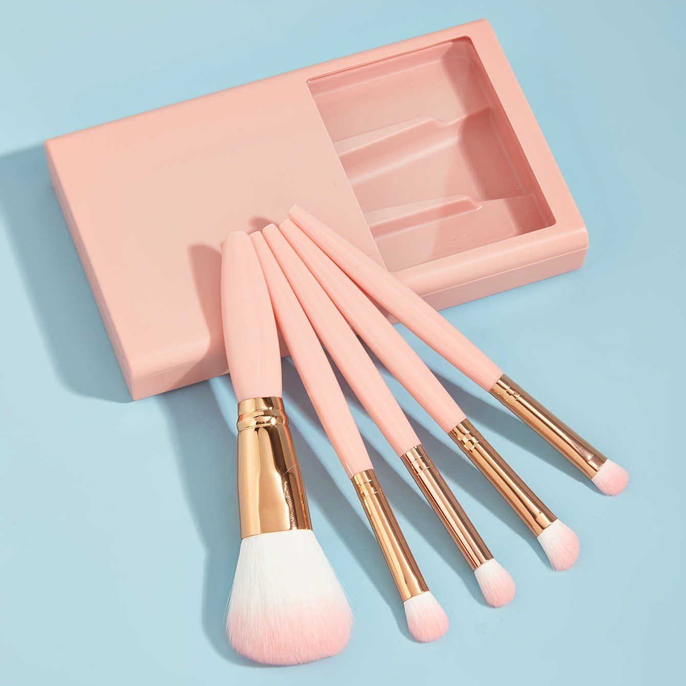 5 PCs Travel Makeup Brush & Mirror Set