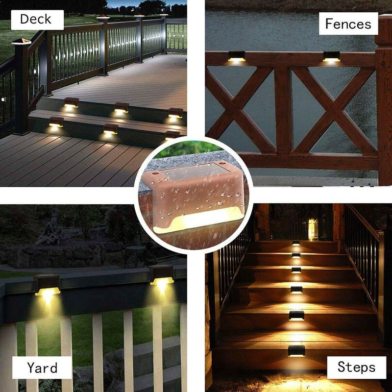 Solar Lights Outdoor Garden Deck Step Stair Lamps