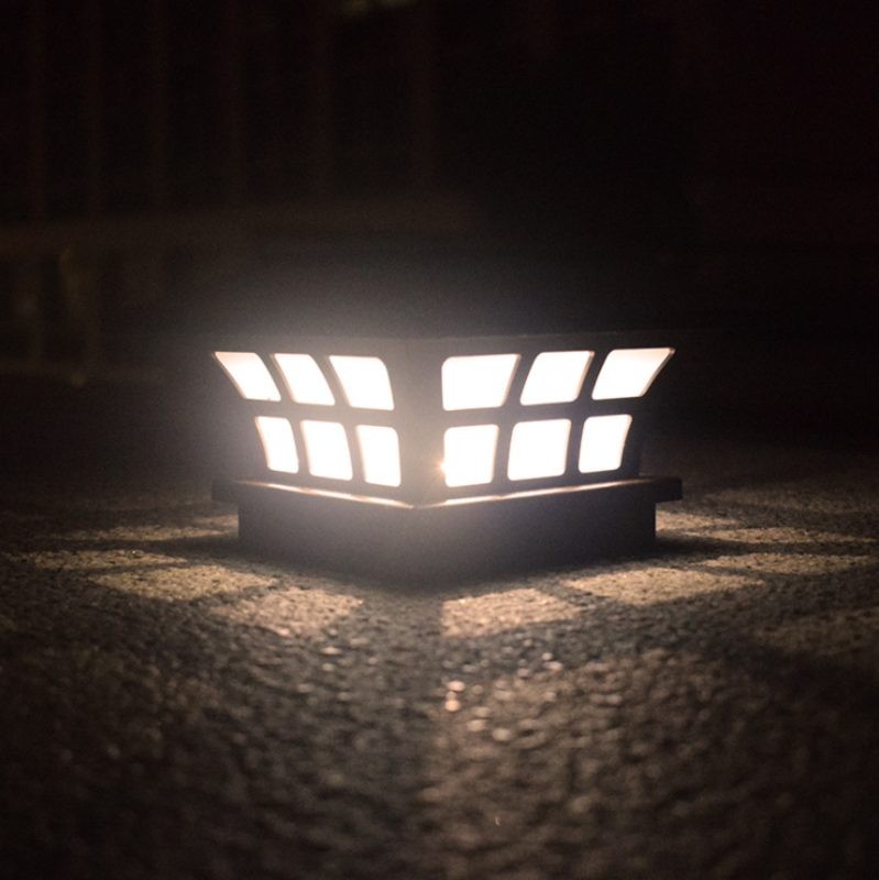 Fence Post Cap Solar Lights Outdoor Lamp Warm White