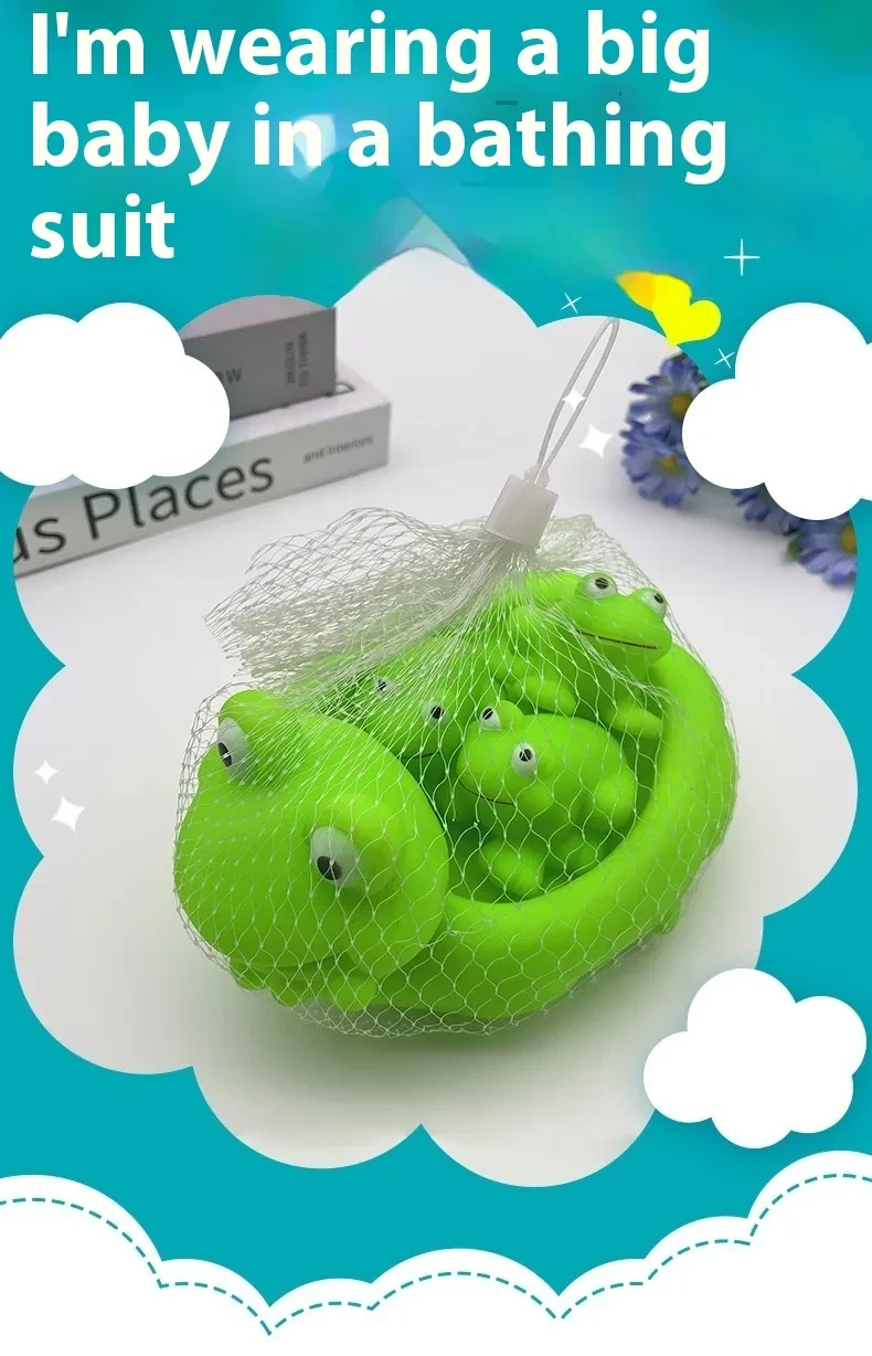 Cartoon Cute Vinyl Mother Frog Net Pocket Suit Squeezing Toy