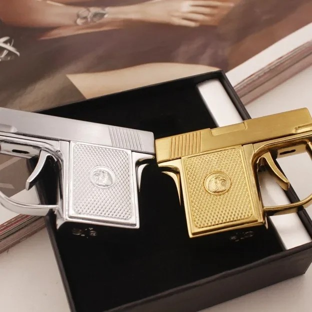 Newest Metal Portable Mini Gun Type Lighter  Direct Windproof Gift Collection