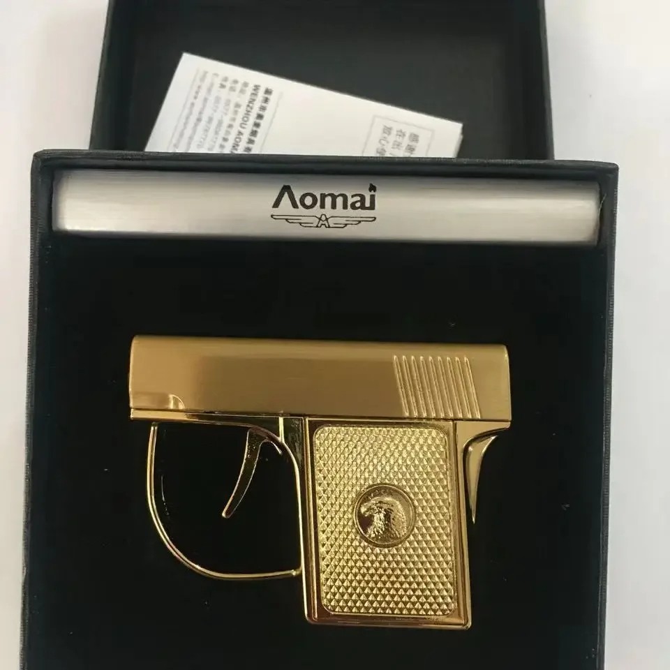Newest Metal Portable Mini Gun Type Lighter Direct Windproof Gift Collection