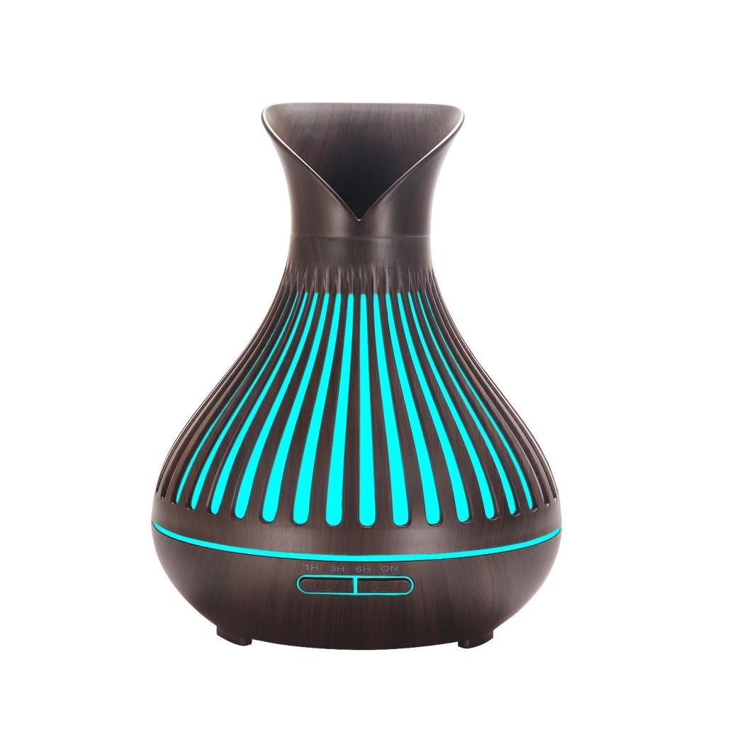 New Aroma Diffuser 500ml Wood Grain Humidifier Household Hollow Vase Humidifier