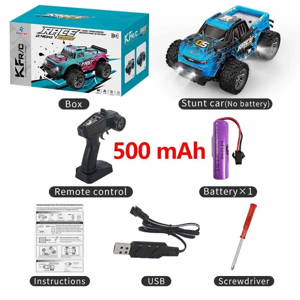 1:16 High Speed Off-Road RC Car - 2WD with LED Light