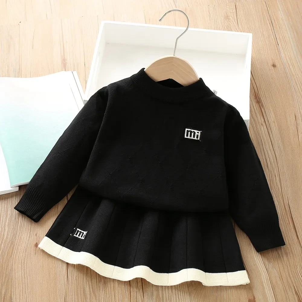 Western Style Knitted Long-sleeve Skirt