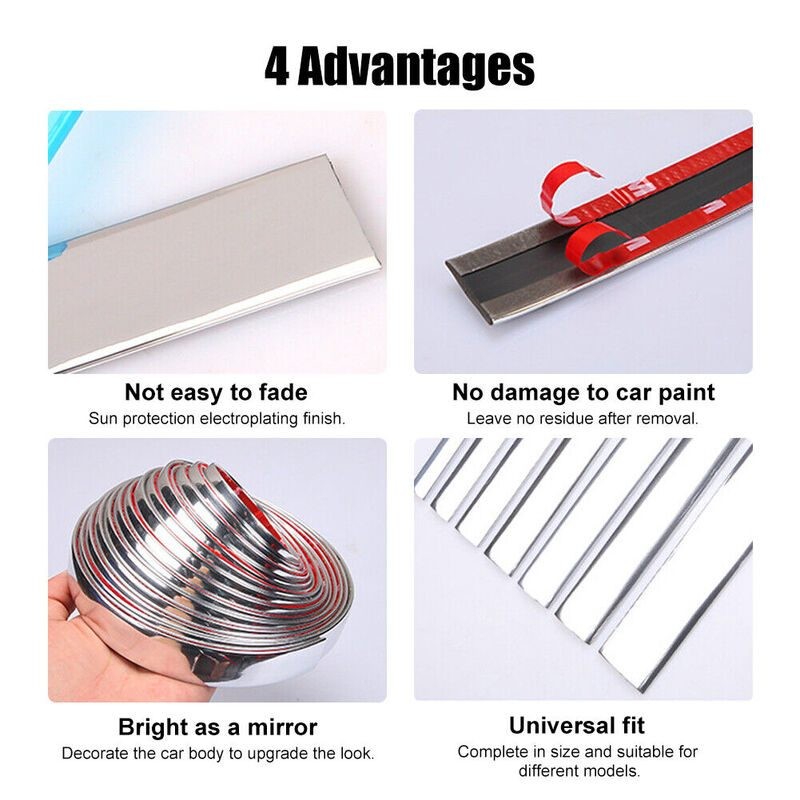 Car Chrome Styling Moulding Trim Strip 15mm x 5M