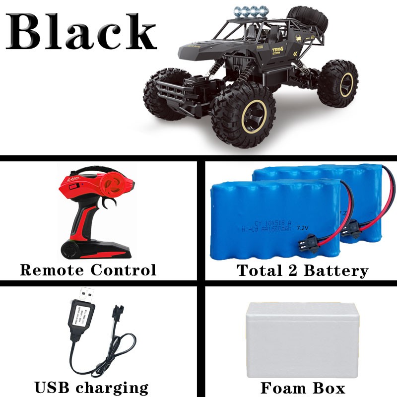 1:12 / 1:16 4WD RC Car with LED Lights - Off-Road Buggy and Control Truck