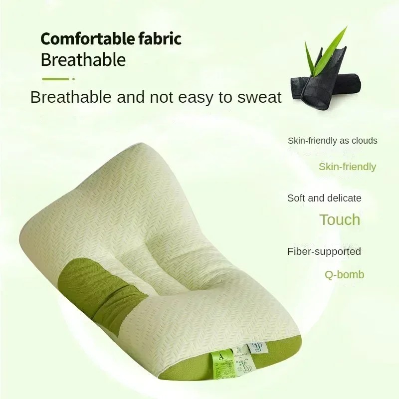 Memory Cotton Bamboo Charcoal Pillow Core Sleep Aid for Cervical Spine Protection