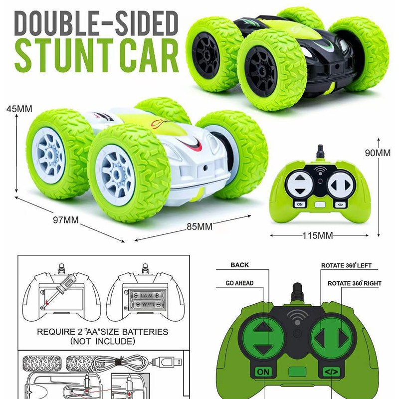 High-Speed Double-Sided RC Stunt Car - 2.4G Remote Control with LED Lights