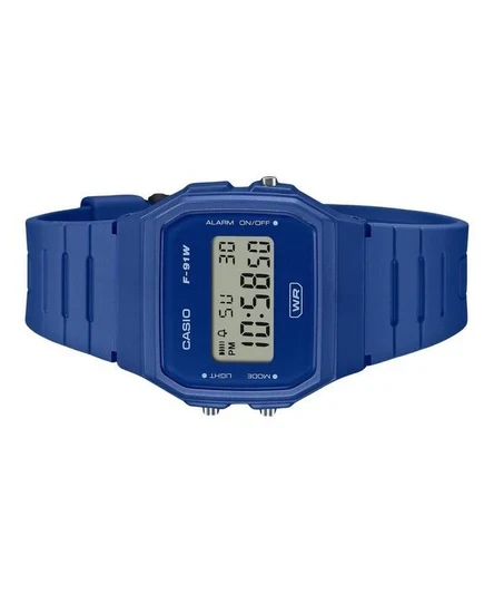Casio POP Digital Blue Bio Based Resin Strap Quartz F-91WB-2A1 Unisex Watch