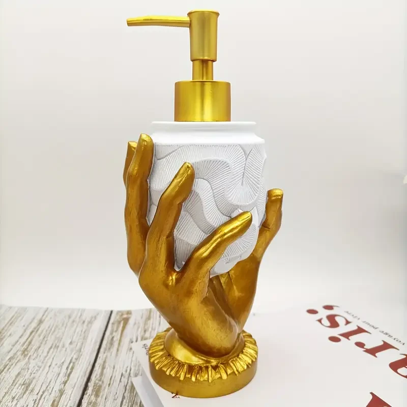 Mercury-Free Elegant Golden Fingerprint Resin Soap Dispenser