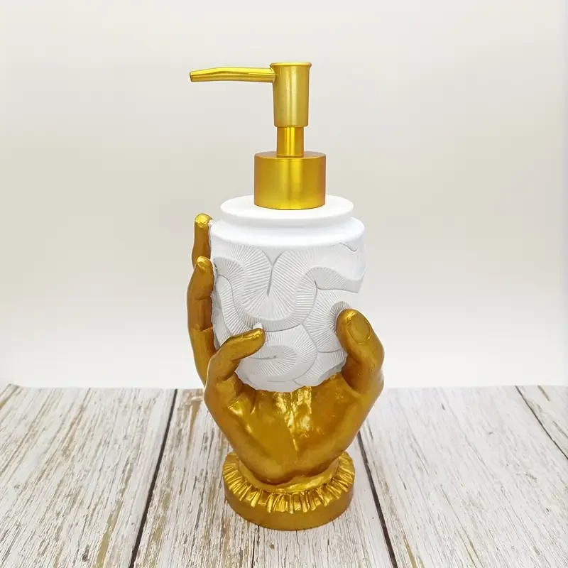 Mercury-Free Elegant Golden Fingerprint Resin Soap Dispenser