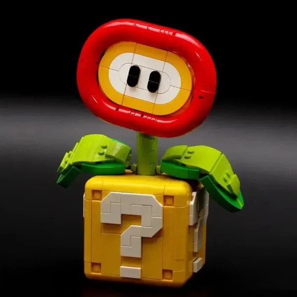 Piranha Plant Model Fits Flame Flower, Assembled Building Block Brick, Educational Toys