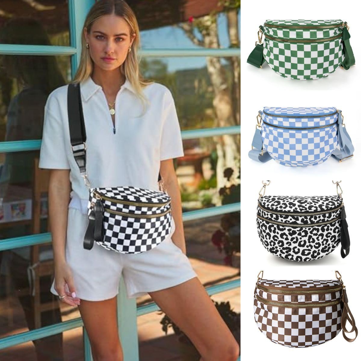 ashionable All-match Oxford Cloth Large Capacity Waist Bag