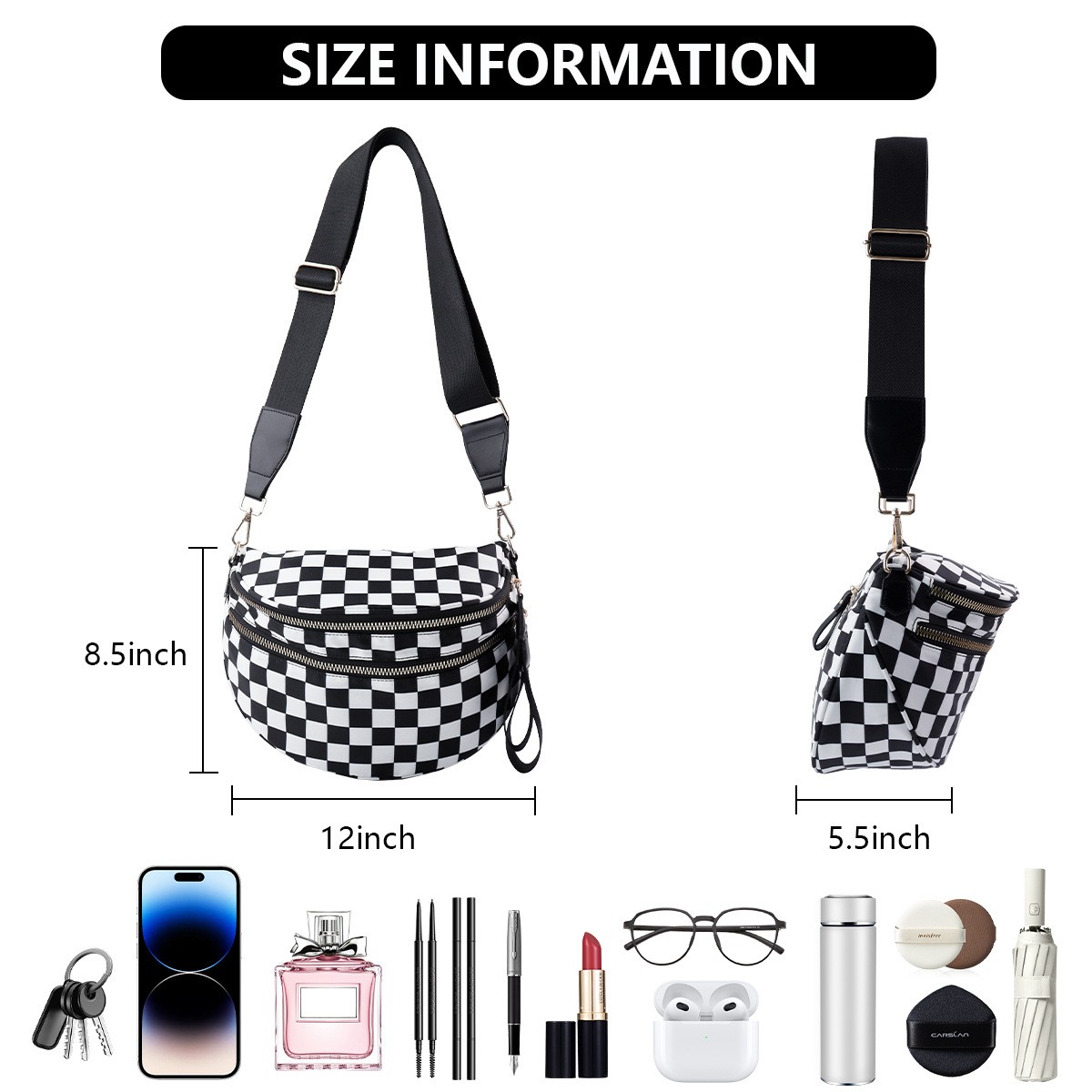 ashionable All-match Oxford Cloth Large Capacity Waist Bag
