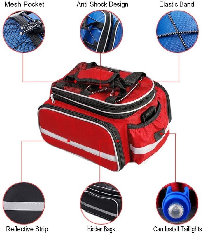Bike Saddle Bag Bicycle Rear Rack Pannier Pouch Bags