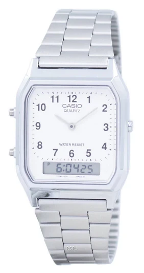 Casio Vintage Dual Time Analog Digital Quartz AQ-230A-7BMQ AQ230A-7BMQ Unisex Watch