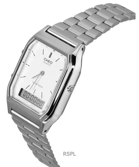 Casio Vintage Dual Time Alarm Quartz Analog Digital AQ-230A-7DMQ AQ230A-7DMQ Unisex Watch