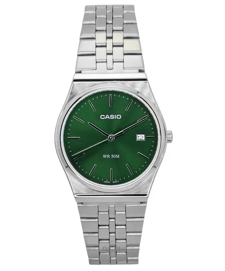 Casio Standard Analog Stainless Steel Green Dial Quartz MTP-B145D-3AV Unisex Watch