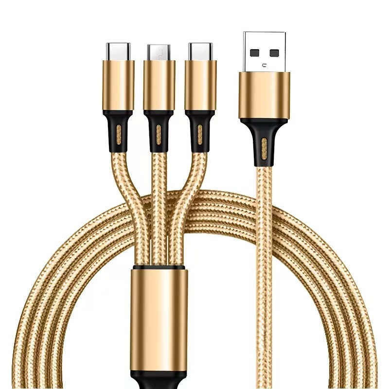 Multi USB 3-in-1 Charger Cable - Type-C and Micro USB Connectors