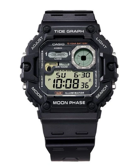 Casio Standard Digital Graph Moon Phase Resin Strap Quartz WS-1700H-1AV 100M Men's Watch