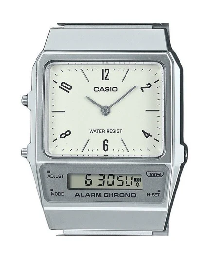 Casio Vintage Analog Digital Dual Time Stainless Steel Bracelet White Dial Quartz AQ-800E-7A2 Unisex Watch
