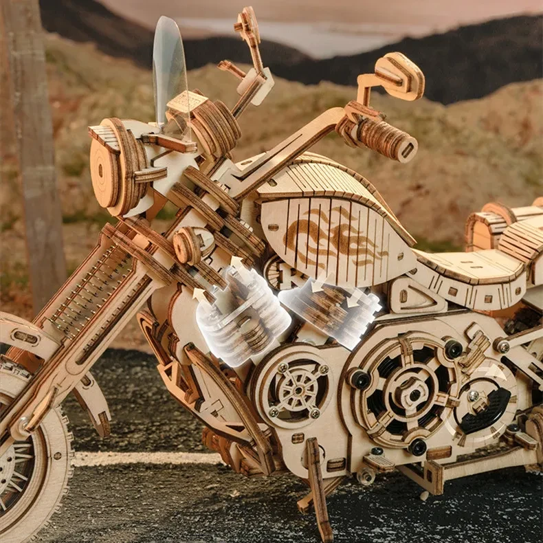 Cruise Motorcycle Manual Diy Wooden Assembly Model Decompression Toy