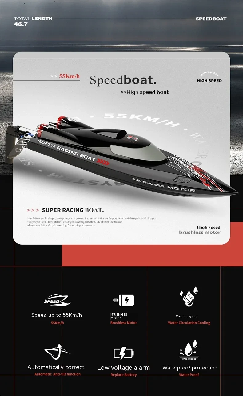 Wireless Electric Speedboat Children's Toy Model