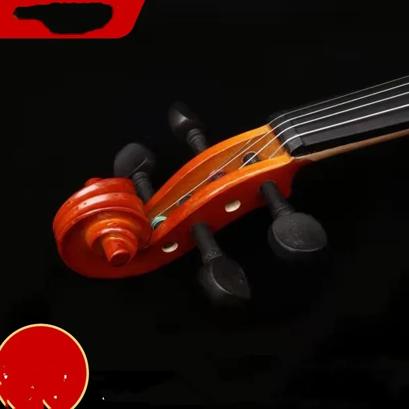 Tiger Pattern Basswood Students Practice Violin With Triangle Case Bow Rosin