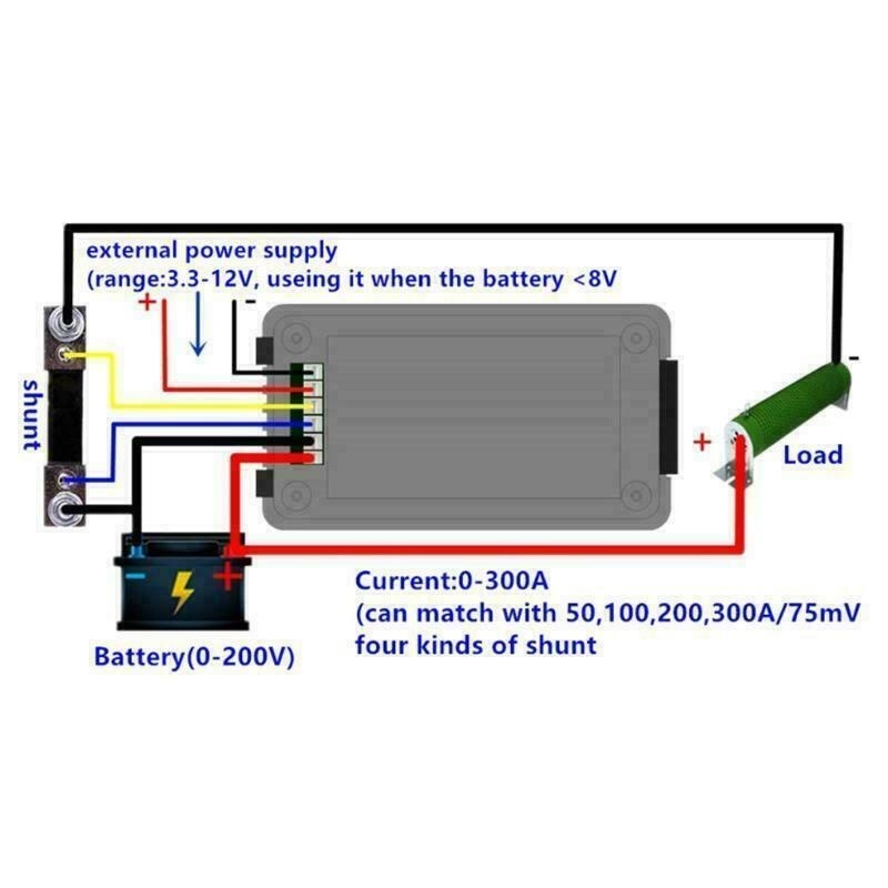 Battery Monitor Current Power Meter 200A Shunt