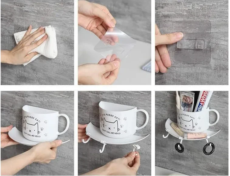 Wall rack toothbrush holder
