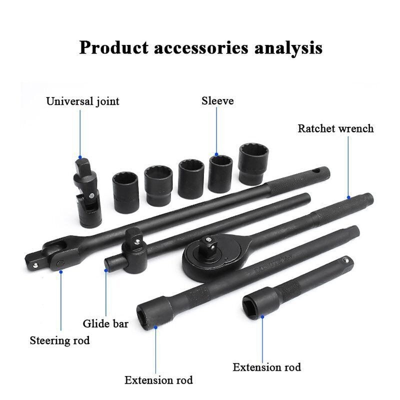 1/2" Drive Hexagon Impact Socket Set