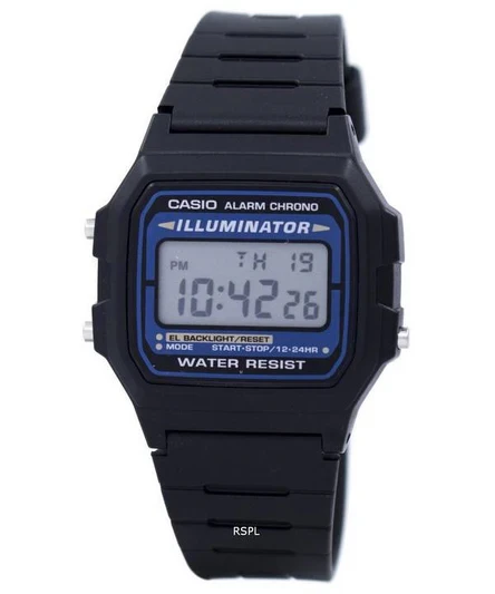 Casio Digital Quartz Alarm Chrono Illuminator F-105W-1ADF F-105W-1 Mens Watch