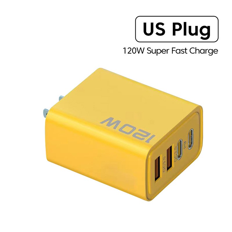 65W 3-Port GaN USB PD Charger - High-Speed Charging Adapter with USB-C to Type-C Cable