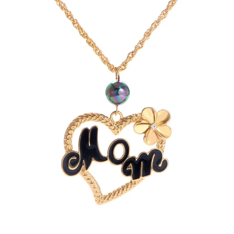 Trendy Painted Letters Pendant Necklace