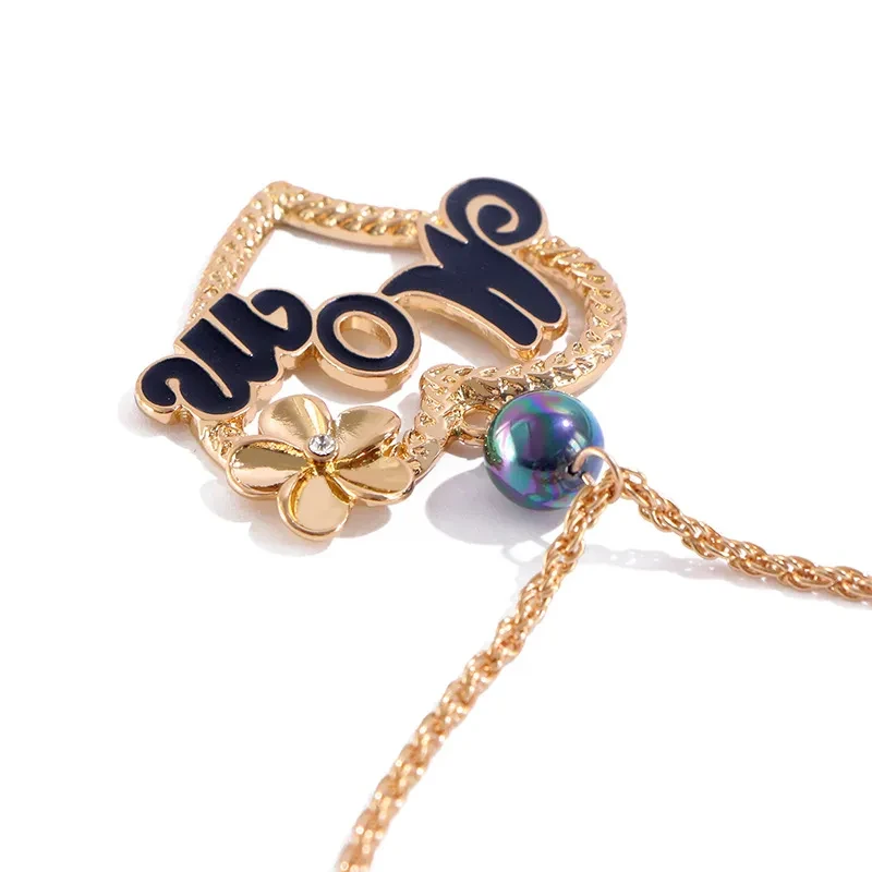 Trendy Painted Letters Pendant Necklace