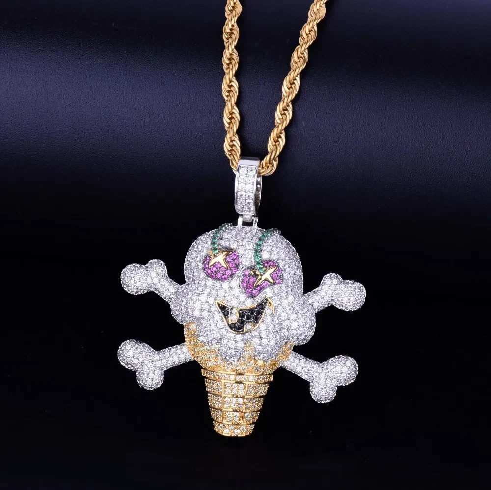 Skull ice cream pendant necklace