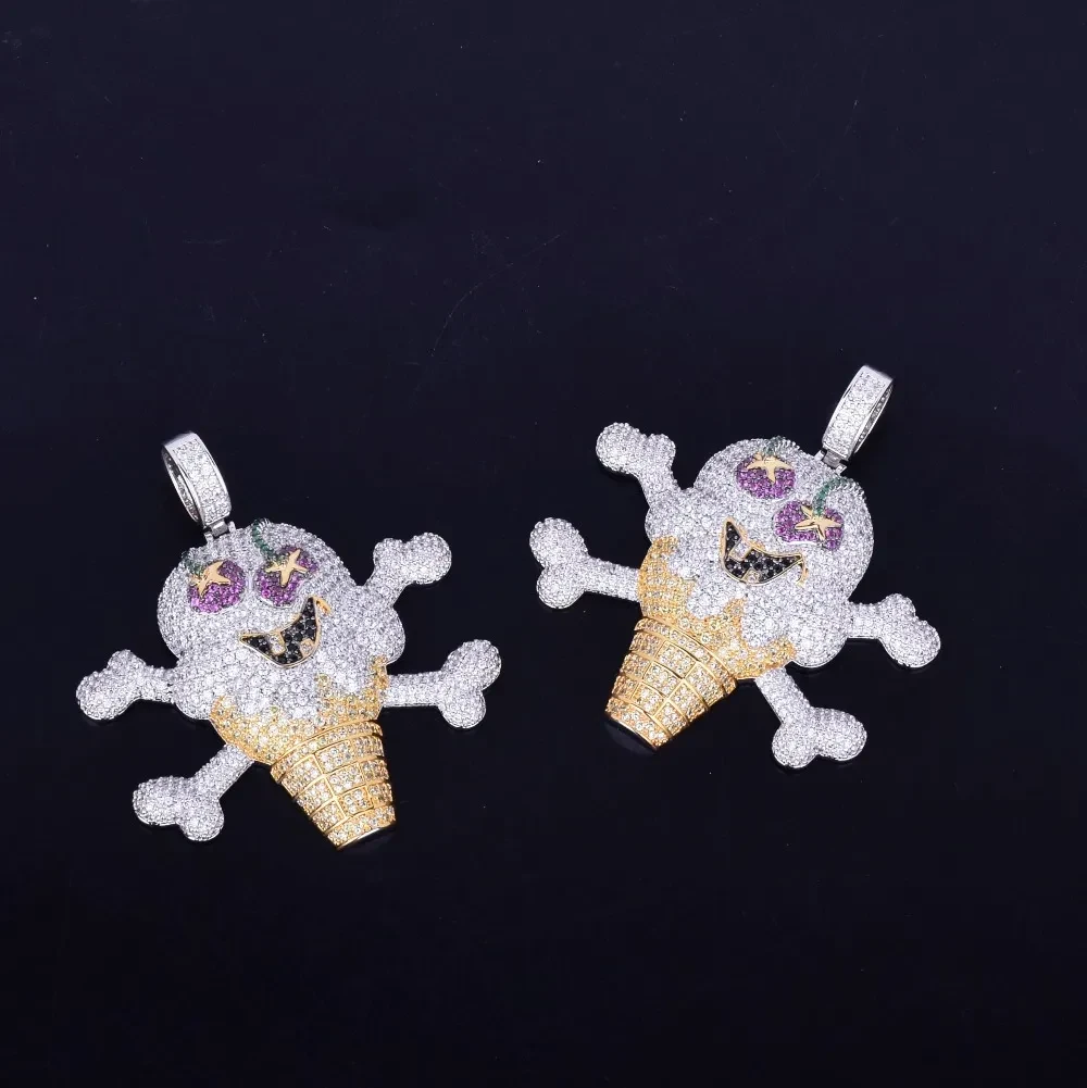 Skull ice cream pendant necklace