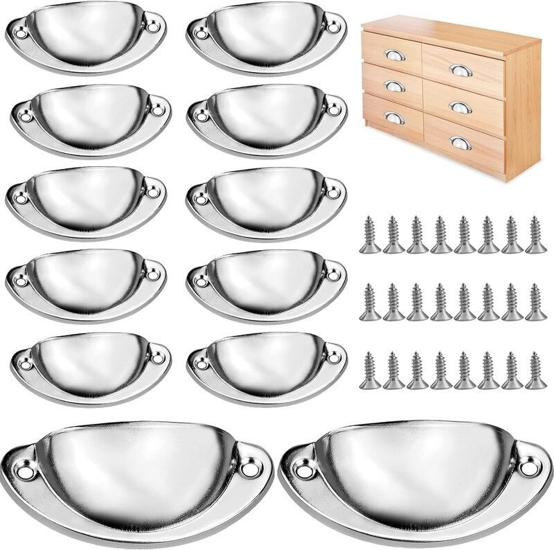 12pcs Cabinet Drawer Handles Door Pulls