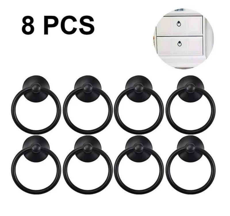 Vintage Cabinet Drawer Handles Ring Knob Round Pulls