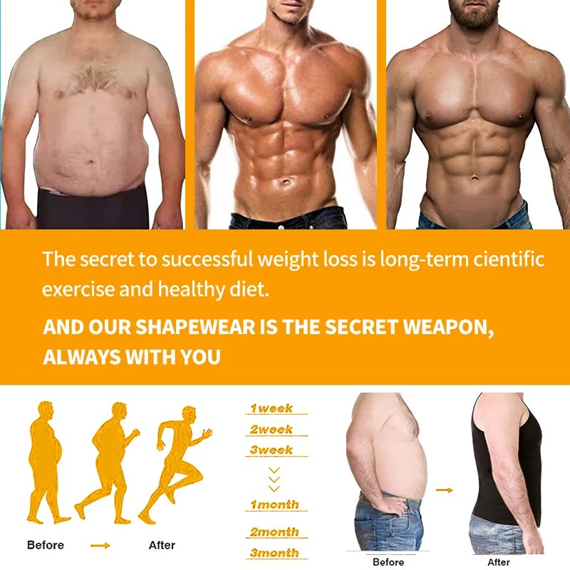 Men's Slimming Body Shaper - Abs Compression Shirt for Gynecomastia and Workout