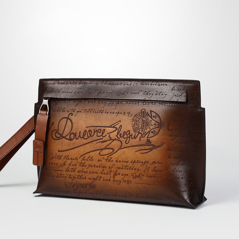 Men's New Leather Personalized Fashion Clutch Bag