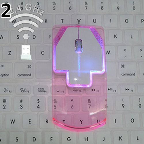 Creative Ultra-thin Transparent 2.4GHz Wireless Optical Luminous Mouse for PC Laptop