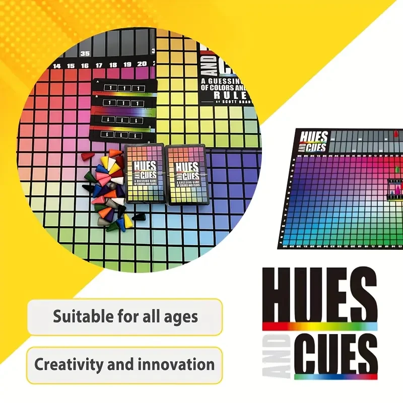 Vibrant Colorful Board Game for 3-10 Players  Connect 480 Squares with Clues & Guesses